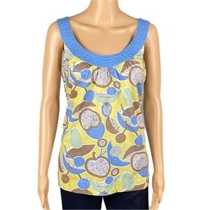 BODEN light blue and yellow tank top with side zipper. Size UK 14/US 10. EUC